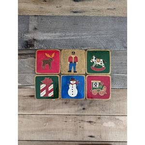 Vintage Handcrafted Christmas Coasters by Foreside Made in India